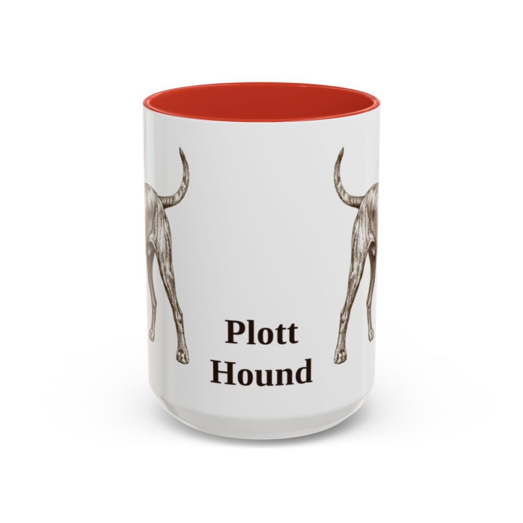 15oz Plott Hound Mug, Red, front view