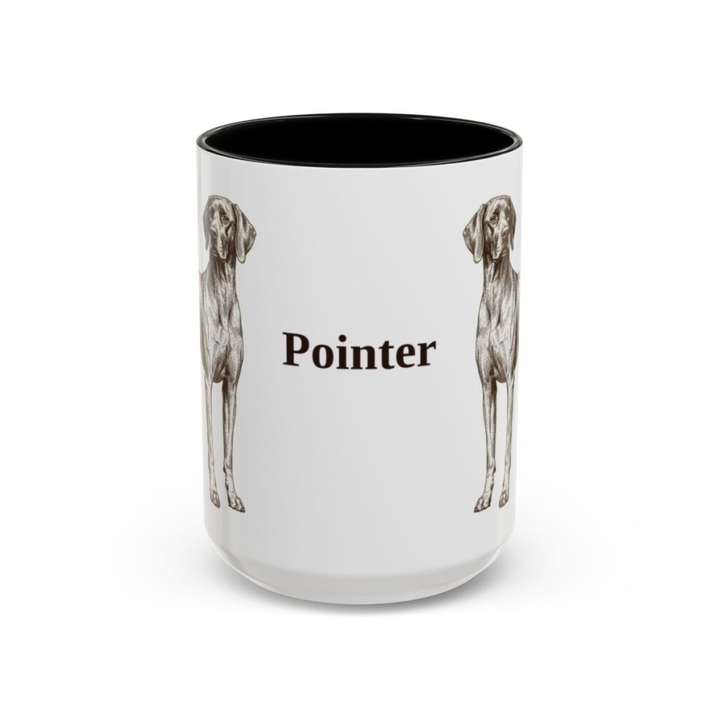 15oz Pointer Mug, Black, front view