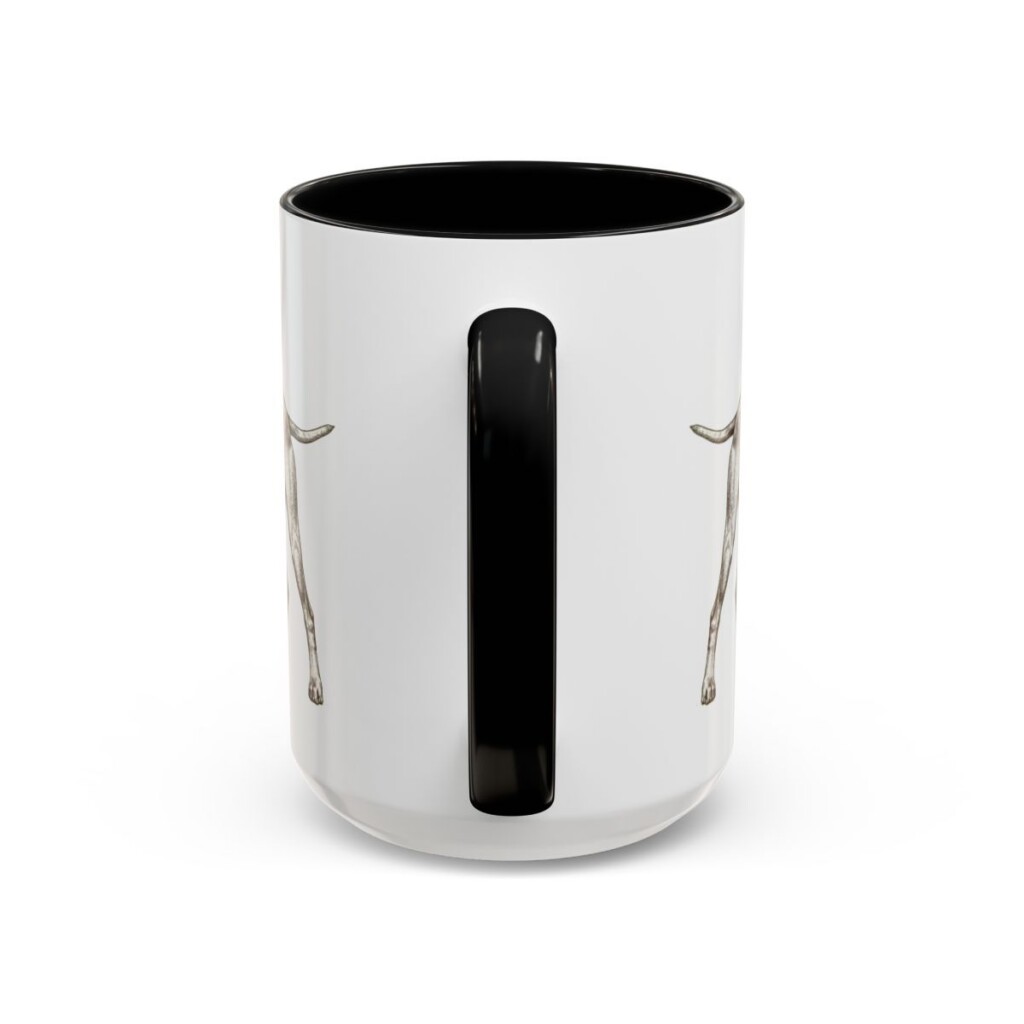 15oz Pointer Dog Dad Mug, Black, back view