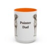 15oz Pointer Dog Dad Mug, Orange, front view