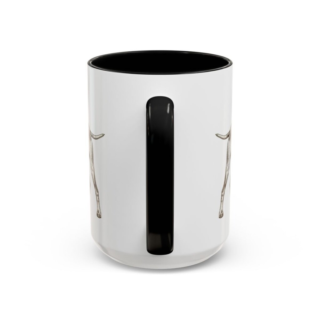 15oz Funny Pointer Mug, Black, back view