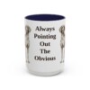 15oz Funny Pointer Mug, Navy, front view