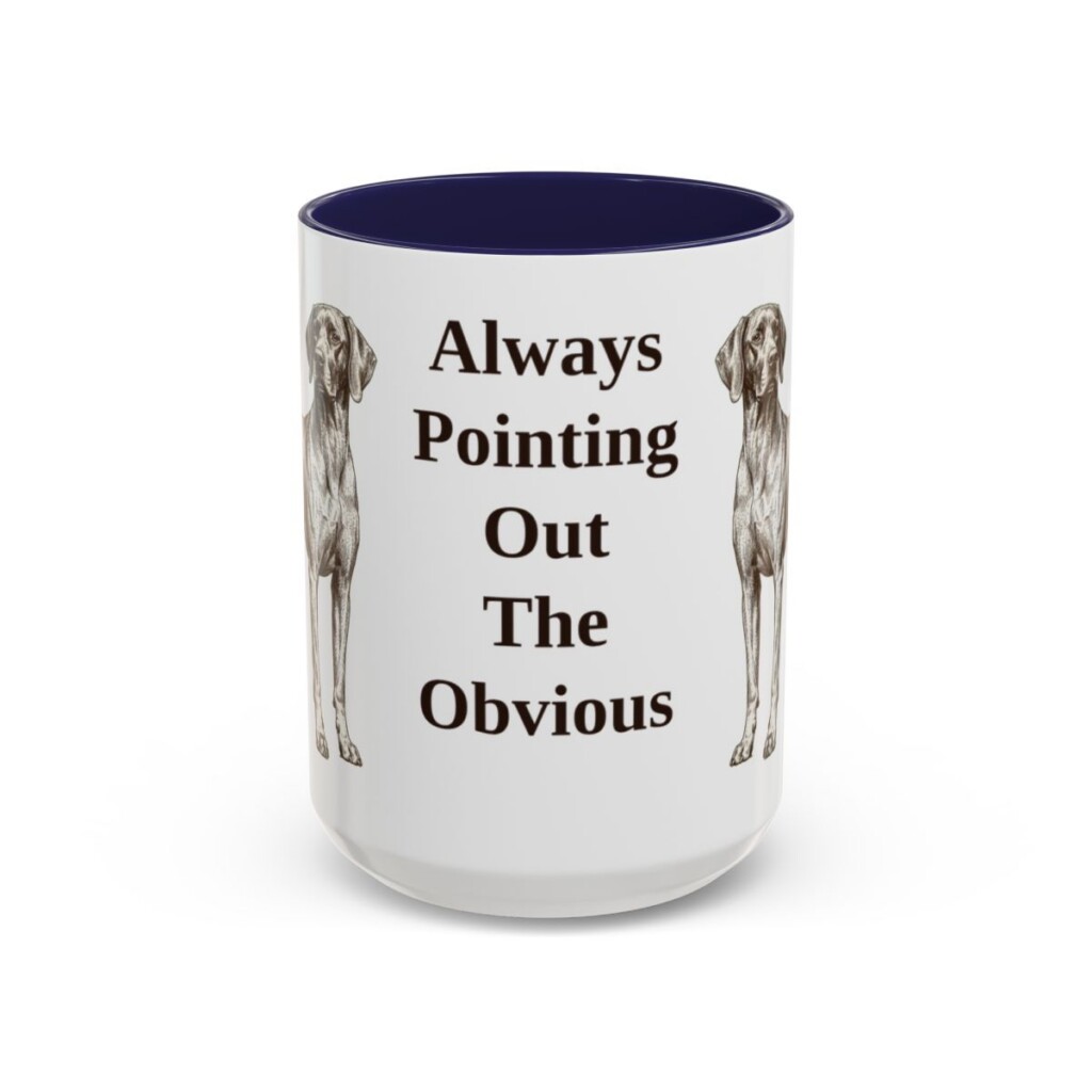15oz Funny Pointer Mug, Navy, front view