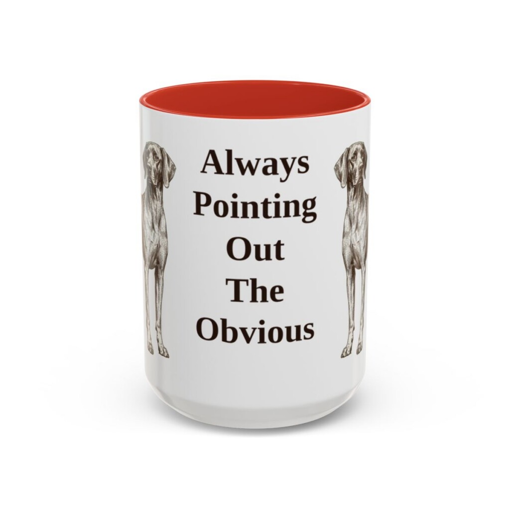 15oz Funny Pointer Mug, Red, front view