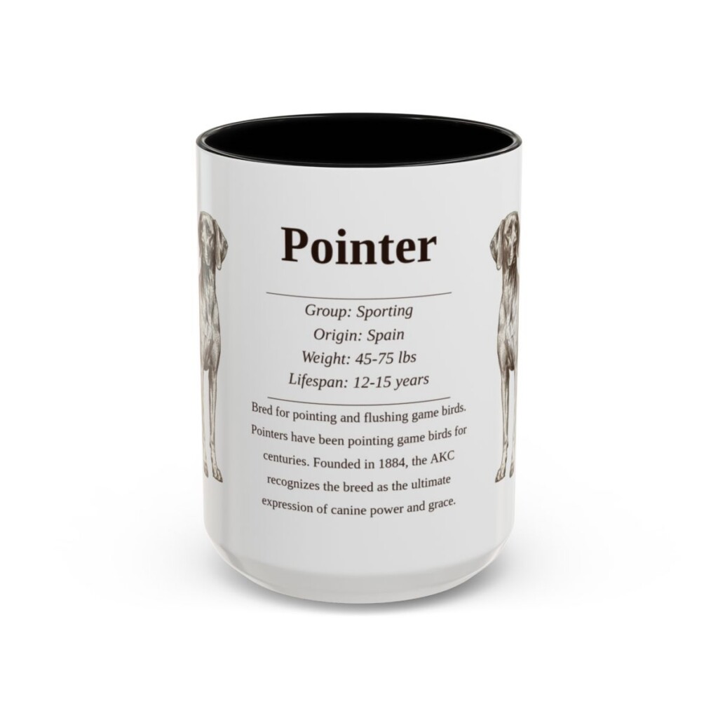 15oz Pointer Mug, Black, front view