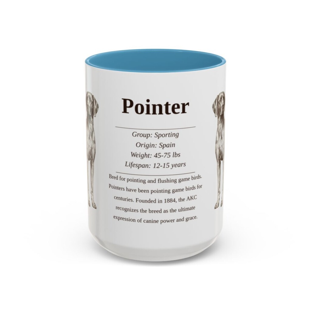 15oz Pointer Mug, Light Blue, front view