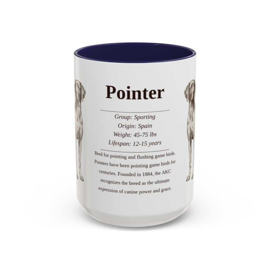15oz Pointer Mug, Navy, front view