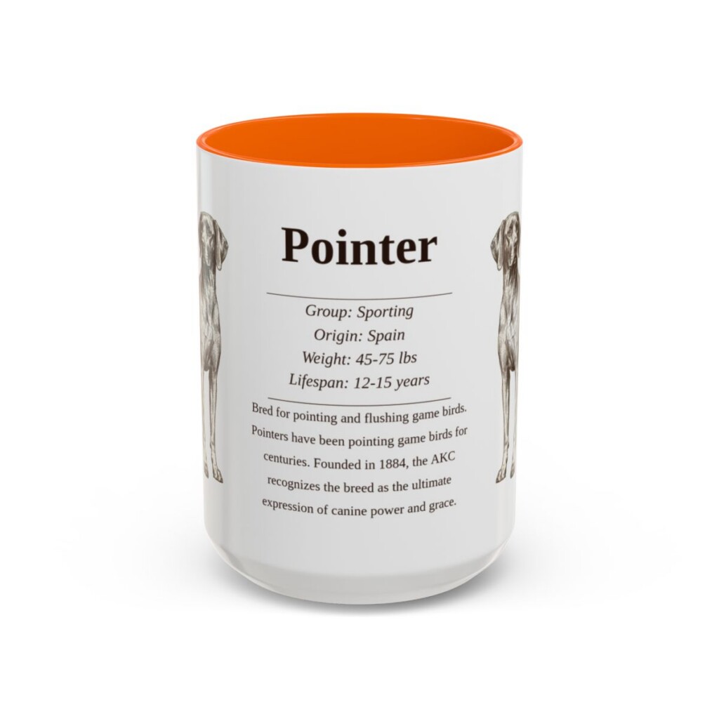 15oz Pointer Mug, Orange, front view