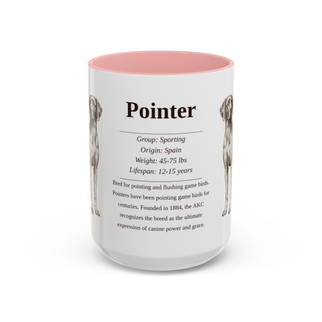 15oz Pointer Mug, Pink, front view
