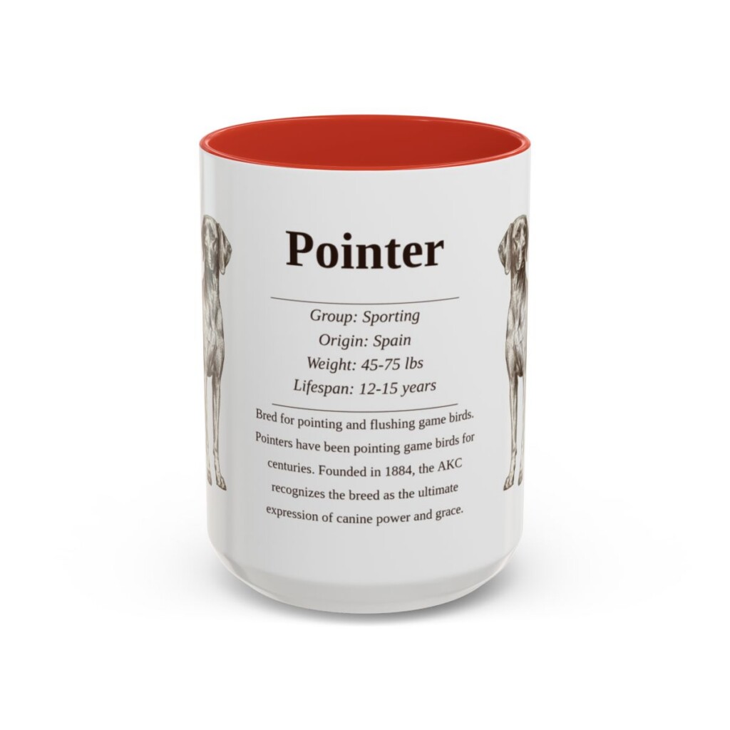 15oz Pointer Mug, Red, front view