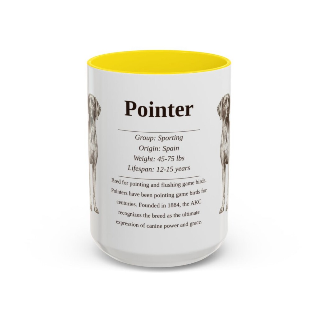 15oz Pointer Mug, Yellow, front view