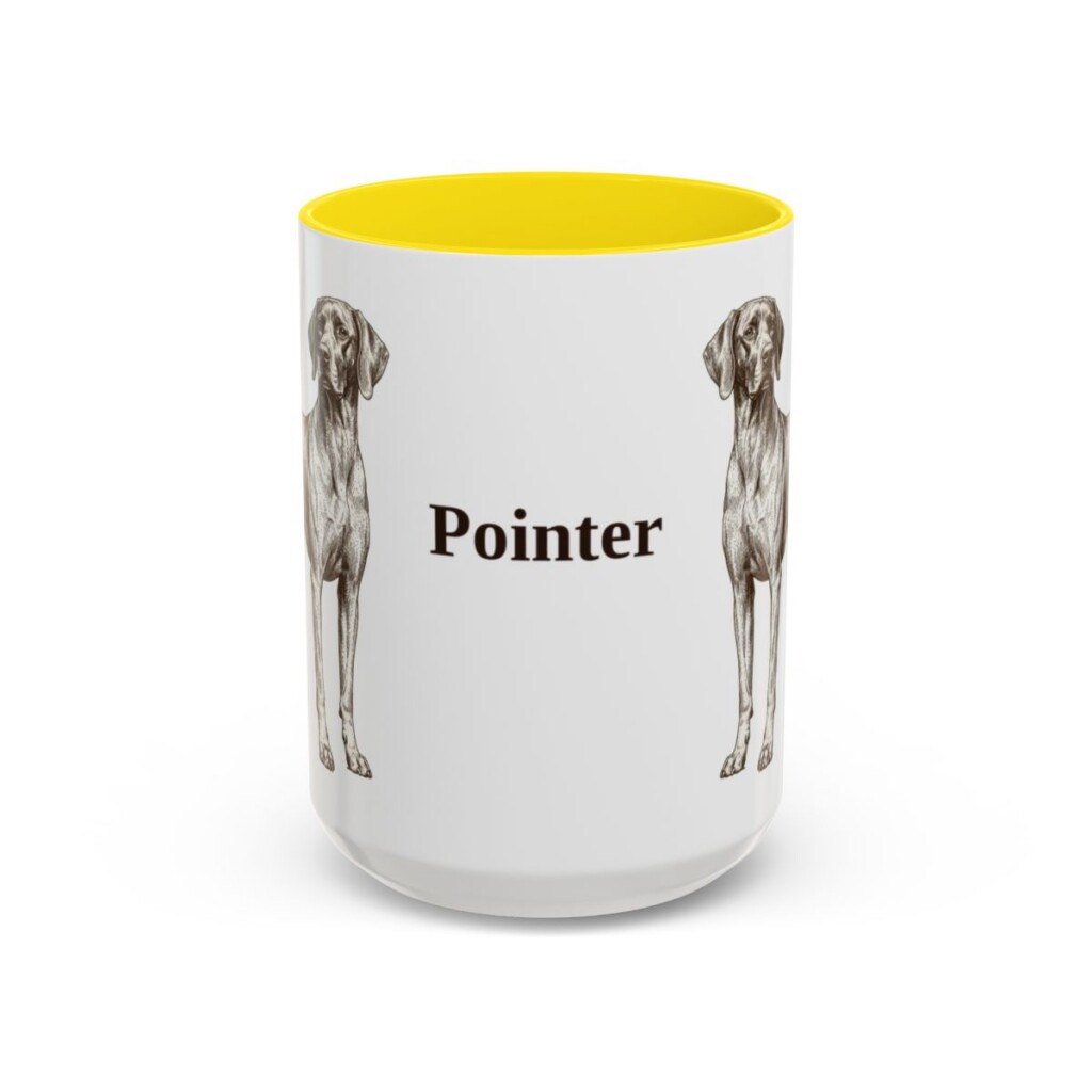 15oz Pointer Mug, Yellow, front view