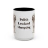 15oz Polish Lowland Sheepdog Mug, Black, front view
