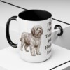 15oz Funny Polish Lowland Sheepdog Mug, Black, lifestyle photo