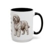 15oz Funny Polish Lowland Sheepdog Mug, Black, right side view