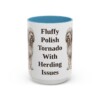 15oz Funny Polish Lowland Sheepdog Mug, Light Blue, front view