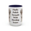 15oz Funny Polish Lowland Sheepdog Mug, Navy, front view