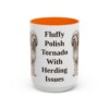 15oz Funny Polish Lowland Sheepdog Mug, Orange, front view