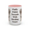 15oz Funny Polish Lowland Sheepdog Mug, Pink, front view