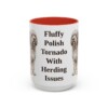 15oz Funny Polish Lowland Sheepdog Mug, Red, front view