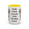 15oz Funny Polish Lowland Sheepdog Mug, Yellow, front view