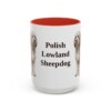 15oz Polish Lowland Sheepdog Mug, Red, front view