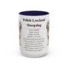 15oz Polish Lowland Sheepdog Mug, Navy, front view