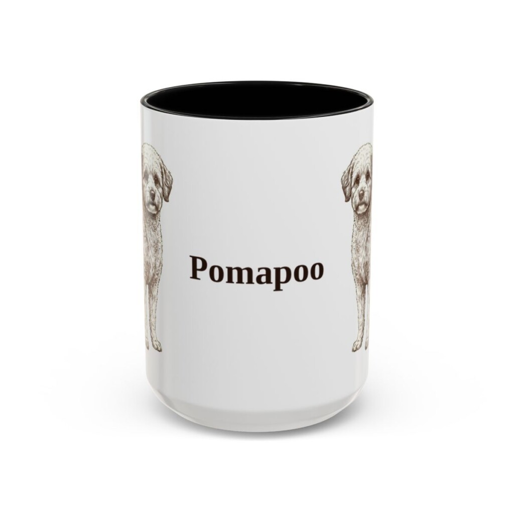 15oz Pomapoo Mug, Black, front view