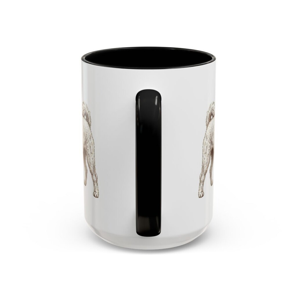 15oz Funny Pomapoo Mug, Black, back view