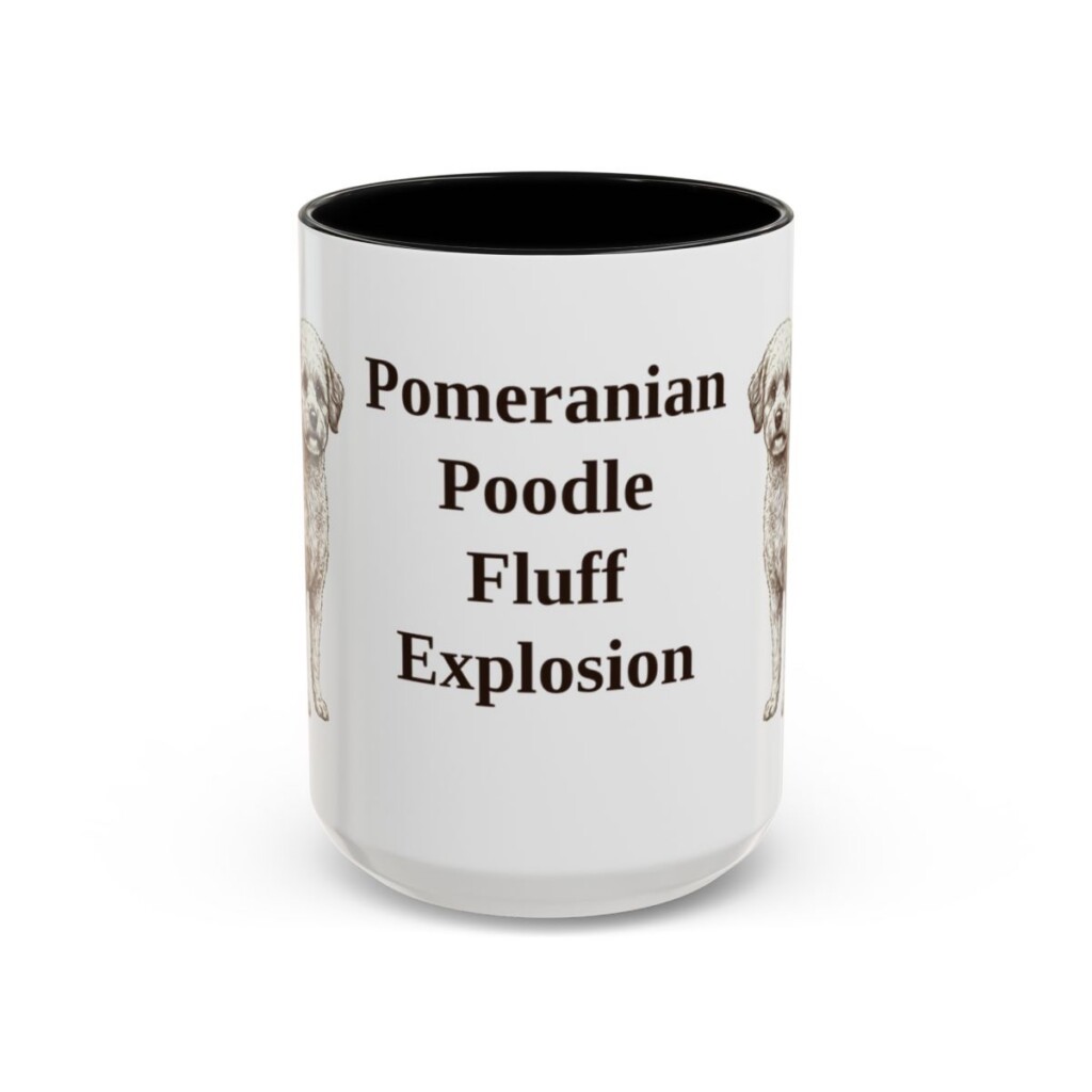 15oz Funny Pomapoo Mug, Black, front view