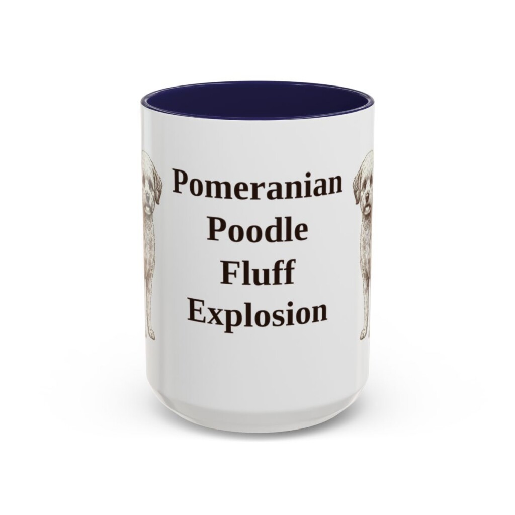 15oz Funny Pomapoo Mug, Navy, front view