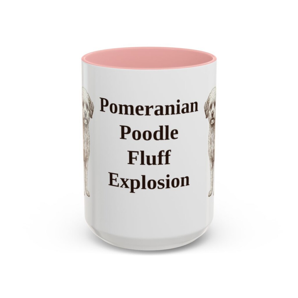 15oz Funny Pomapoo Mug, Pink, front view