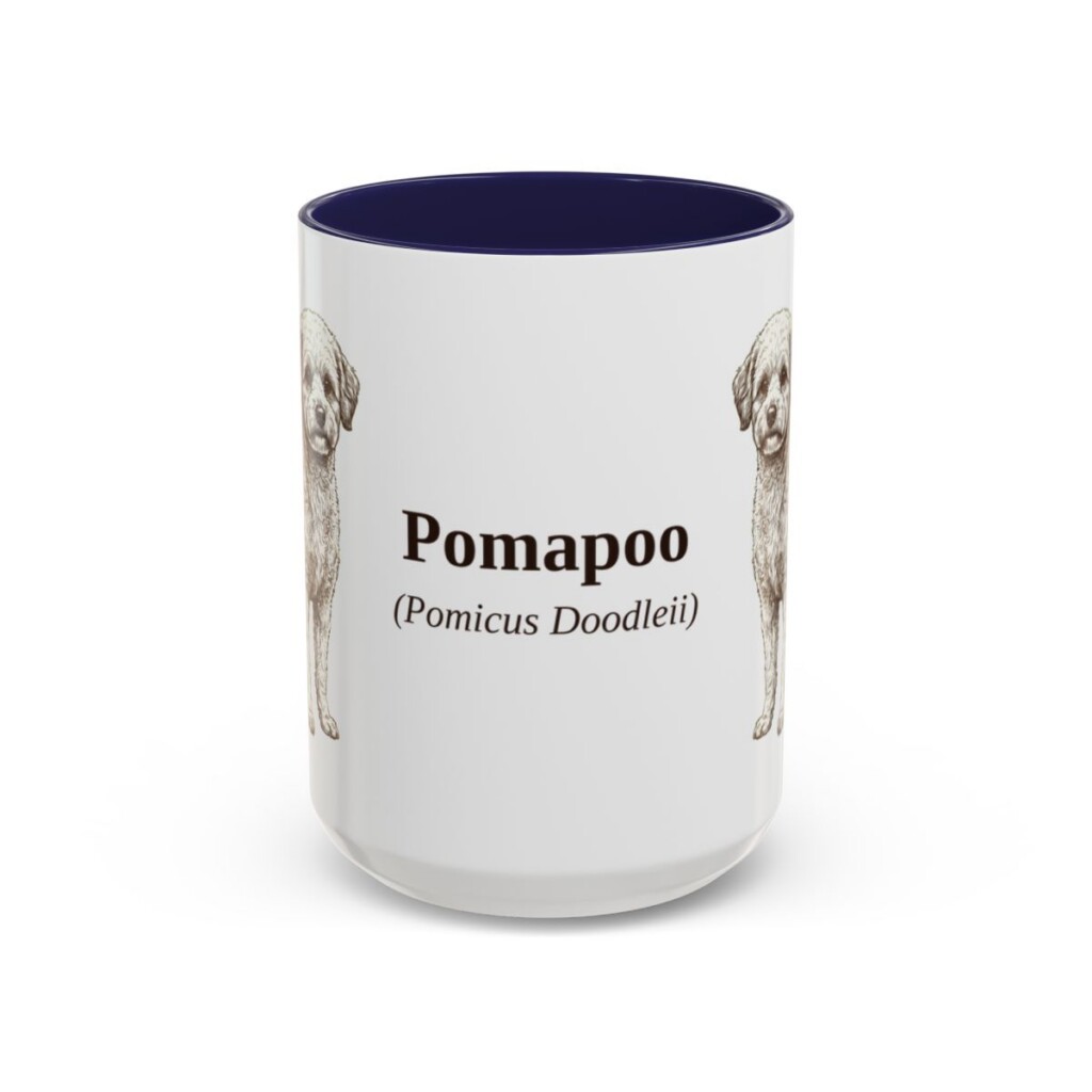 15oz-pomapoo-mug-latin-navy 15oz Pomapoo Latin Mug, Navy, front view