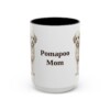 15oz Pomapoo Dog Mom Mug, Black, front view