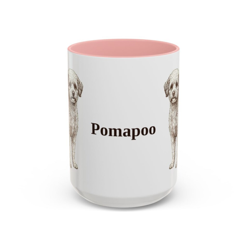 15oz Pomapoo Mug, Pink, front view