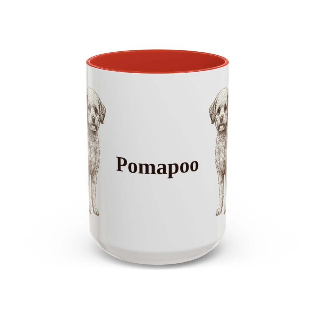 15oz Pomapoo Mug, Red, front view