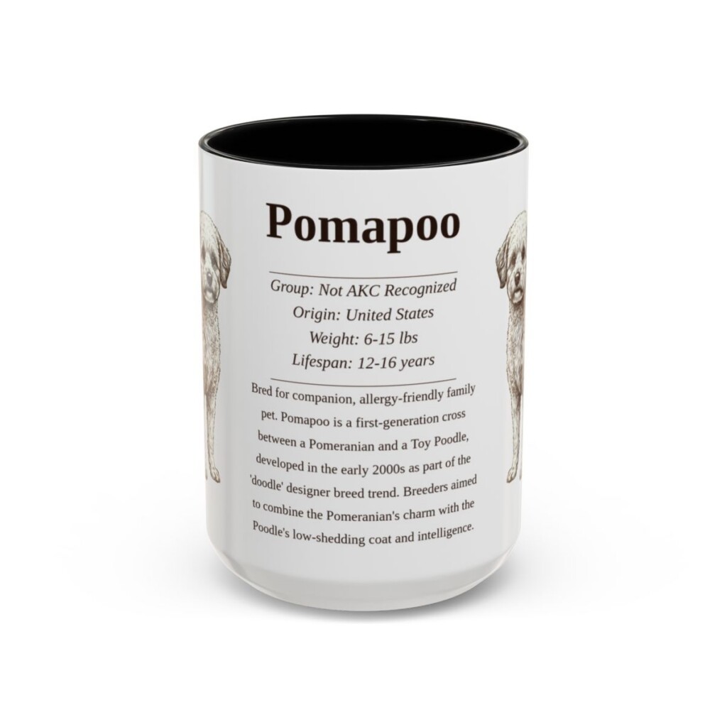 15oz Pomapoo Mug, Black, front view