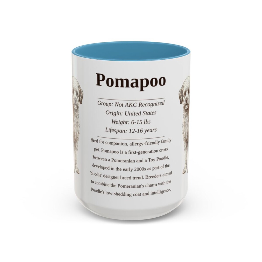 15oz Pomapoo Mug, Light Blue, front view