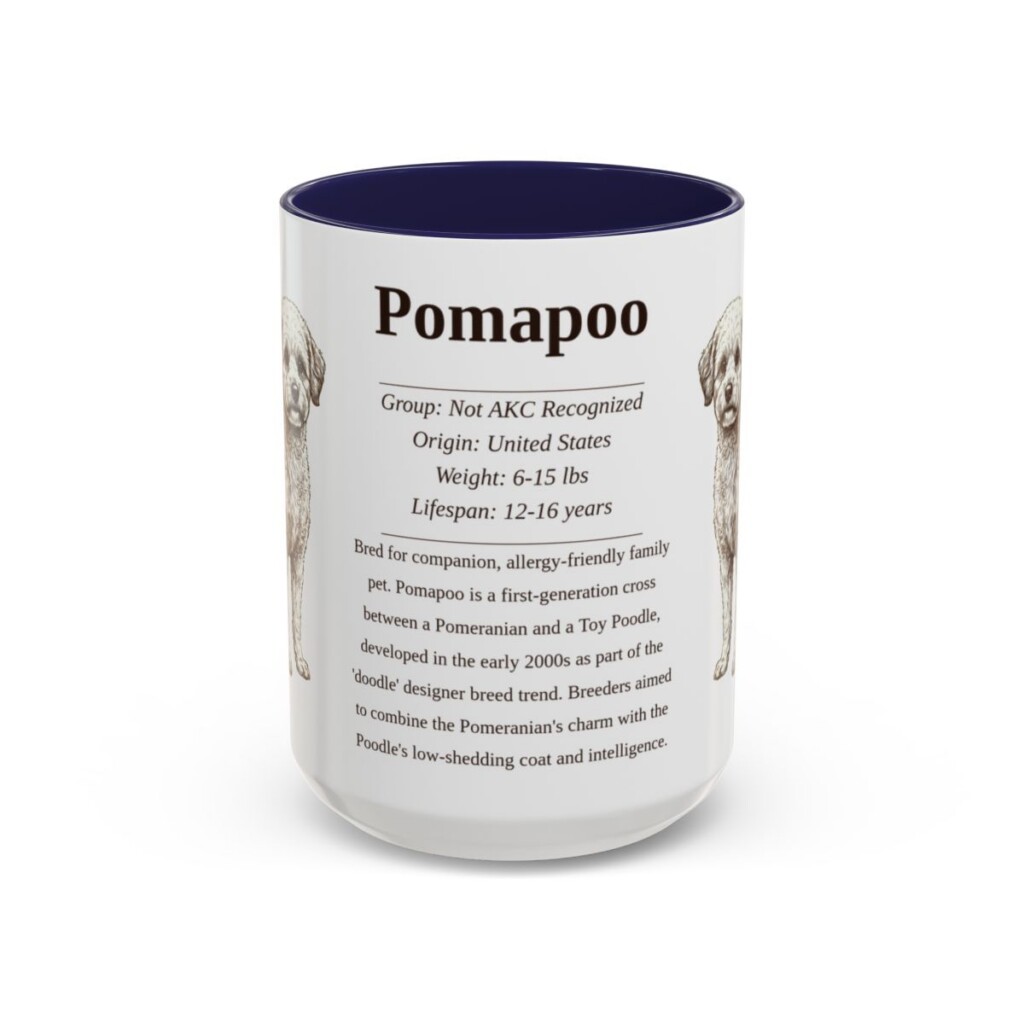 15oz Pomapoo Mug, Navy, front view