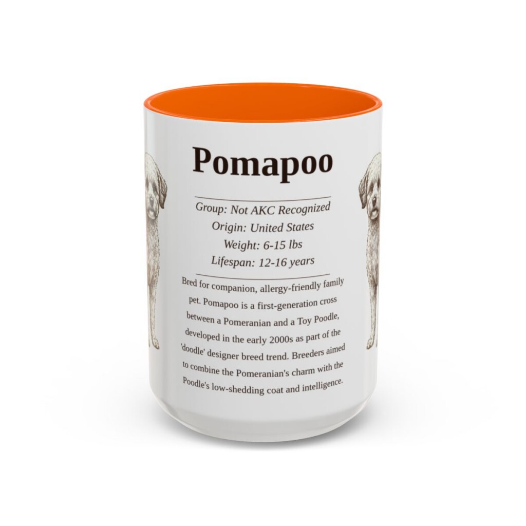 15oz Pomapoo Mug, Orange, front view