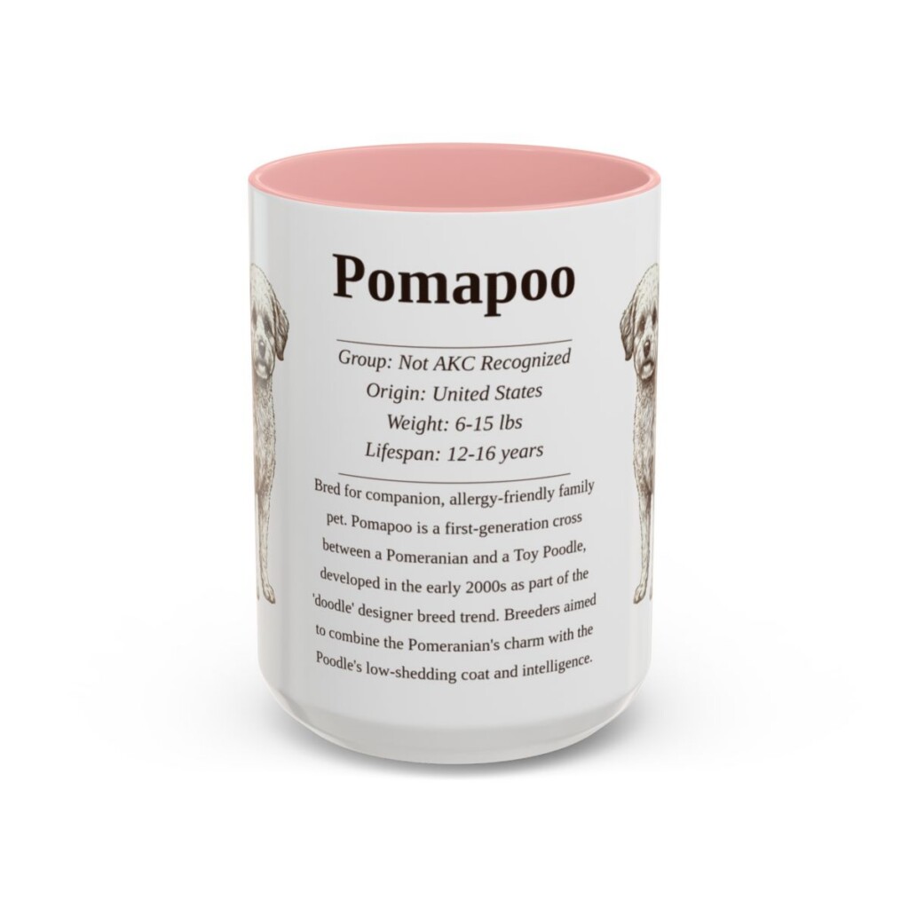 15oz Pomapoo Mug, Pink, front view