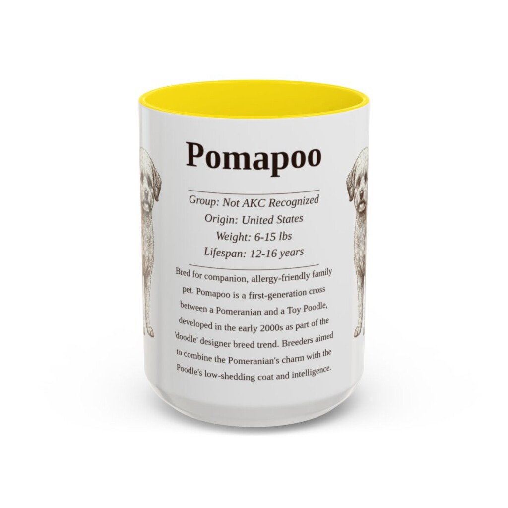 15oz Pomapoo Mug, Yellow, front view