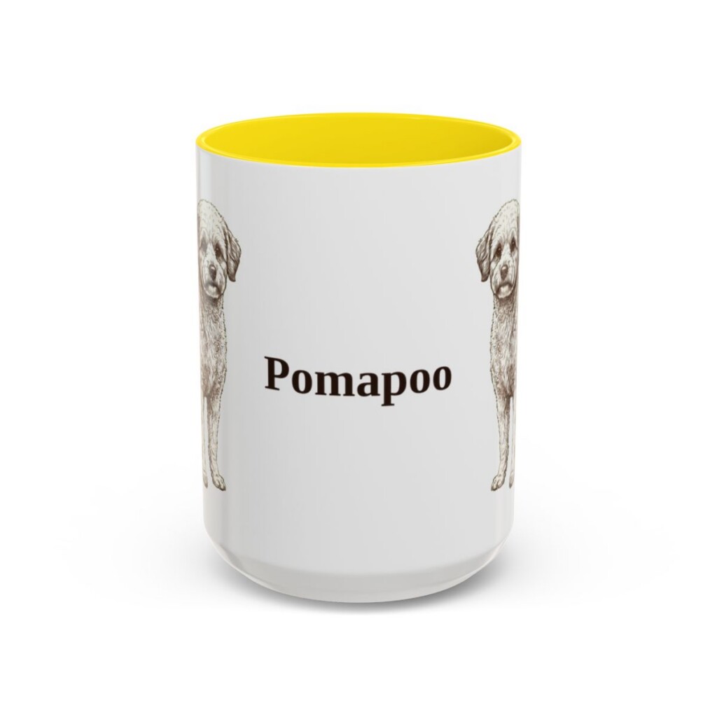 15oz Pomapoo Mug, Yellow, front view