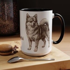 15oz Pomchi Mug, Black, lifestyle photo