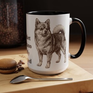 15oz Funny Pomchi Mug, Black, lifestyle photo