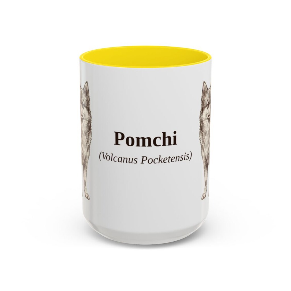 15oz-pomchi-mug-latin-yellow 15oz Pomchi Latin Mug, Yellow, front view