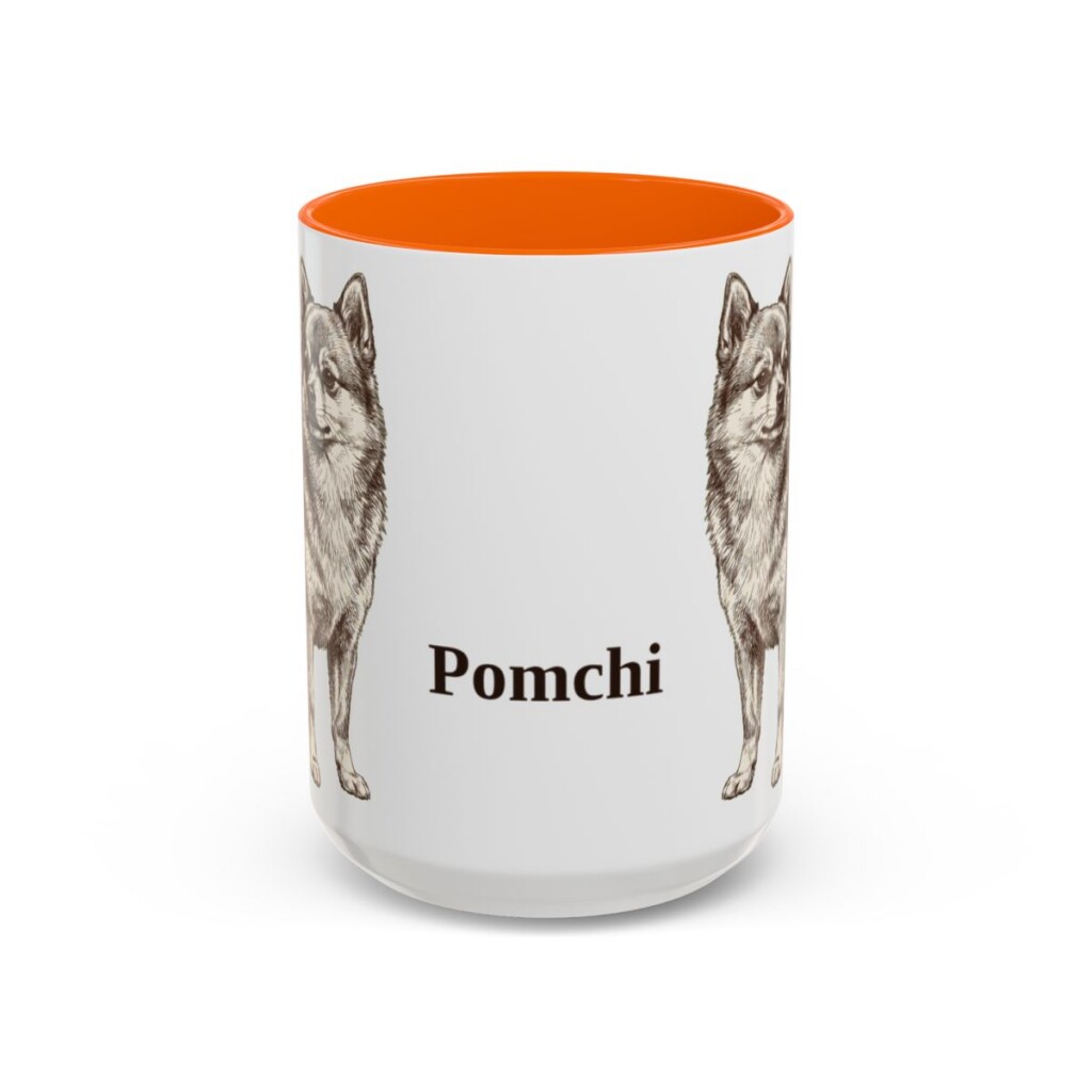 15oz Pomchi Mug, Orange, front view