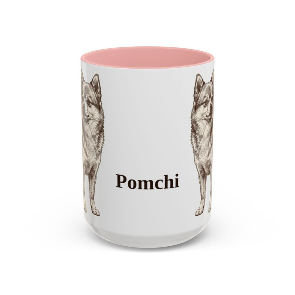 15oz Pomchi Mug, Pink, front view
