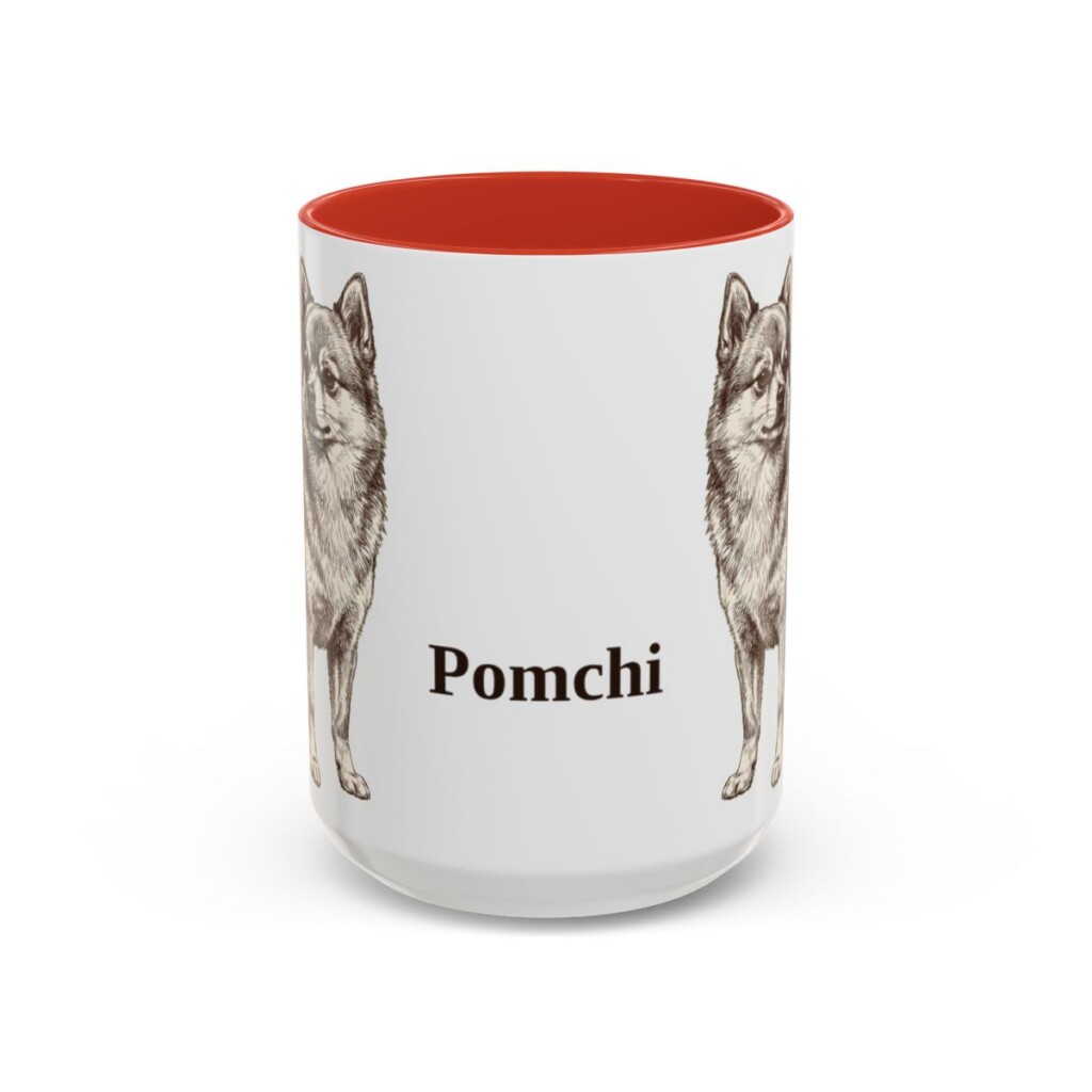 15oz Pomchi Mug, Red, front view