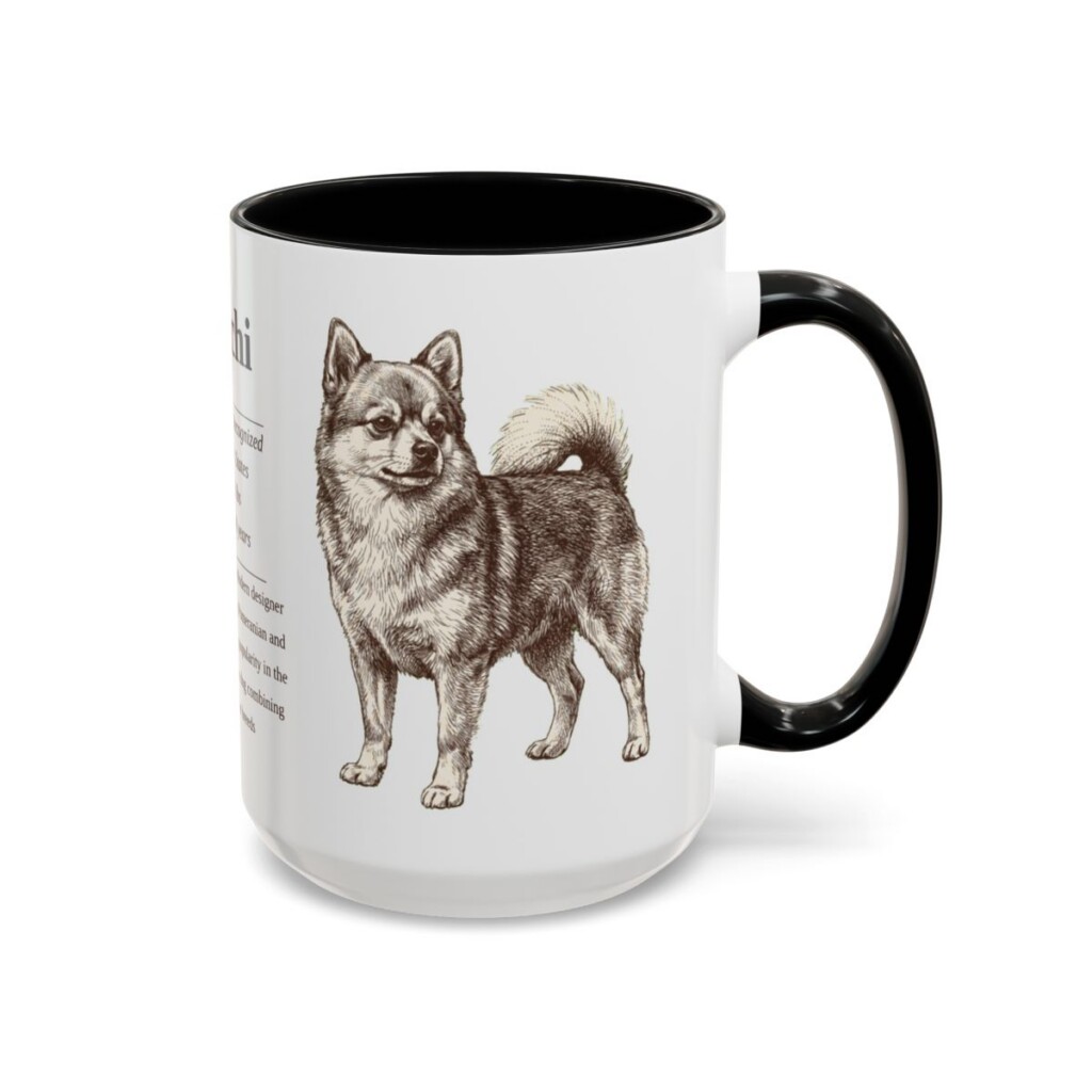 15oz Pomchi Mug, Black, right side view